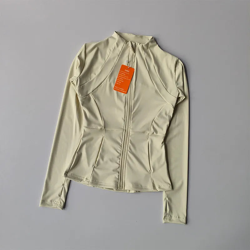 Women's Quick Dry Zip Long Sleeve Fitness Jacket
