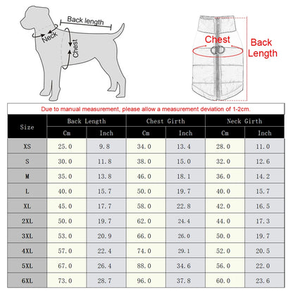 Waterproof Warm Winter Dog Coat for Small to Large Dogs