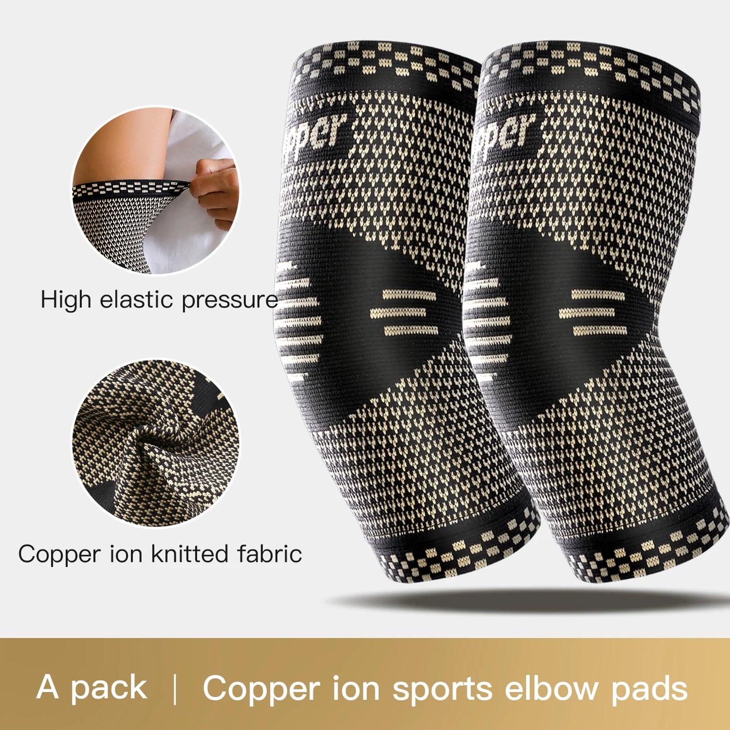1 or 2 Pack Copper Infused Compression Ankle Support Sleeves