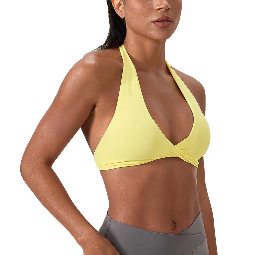 Women's Criss Cross Back Padded Yoga Sports Bra