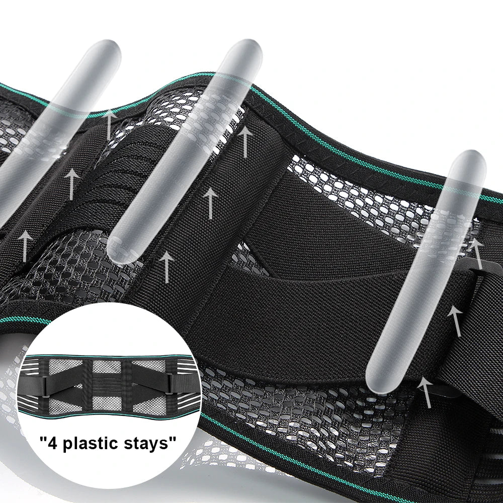 Adjustable Lumbar Support Back Brace with Steel Stays