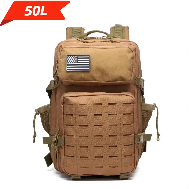 25L or 50L MOLLE Tactical Hiking Backpack with 2 Bottle Holders