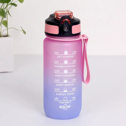 600ml Leak Proof Motivational Sports Water Bottle with Time Marker