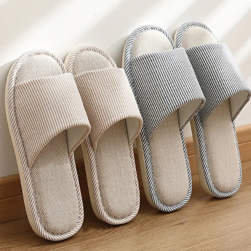 Linen House Slippers for Women & Men Indoor Outdoor Casual Shoes