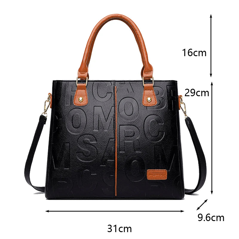 Women’s PU Leather Large Capacity Crossbody Tote Bag for Travel