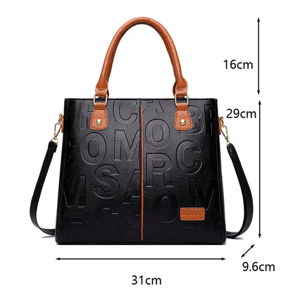 Women’s PU Leather Large Capacity Crossbody Tote Bag for Travel