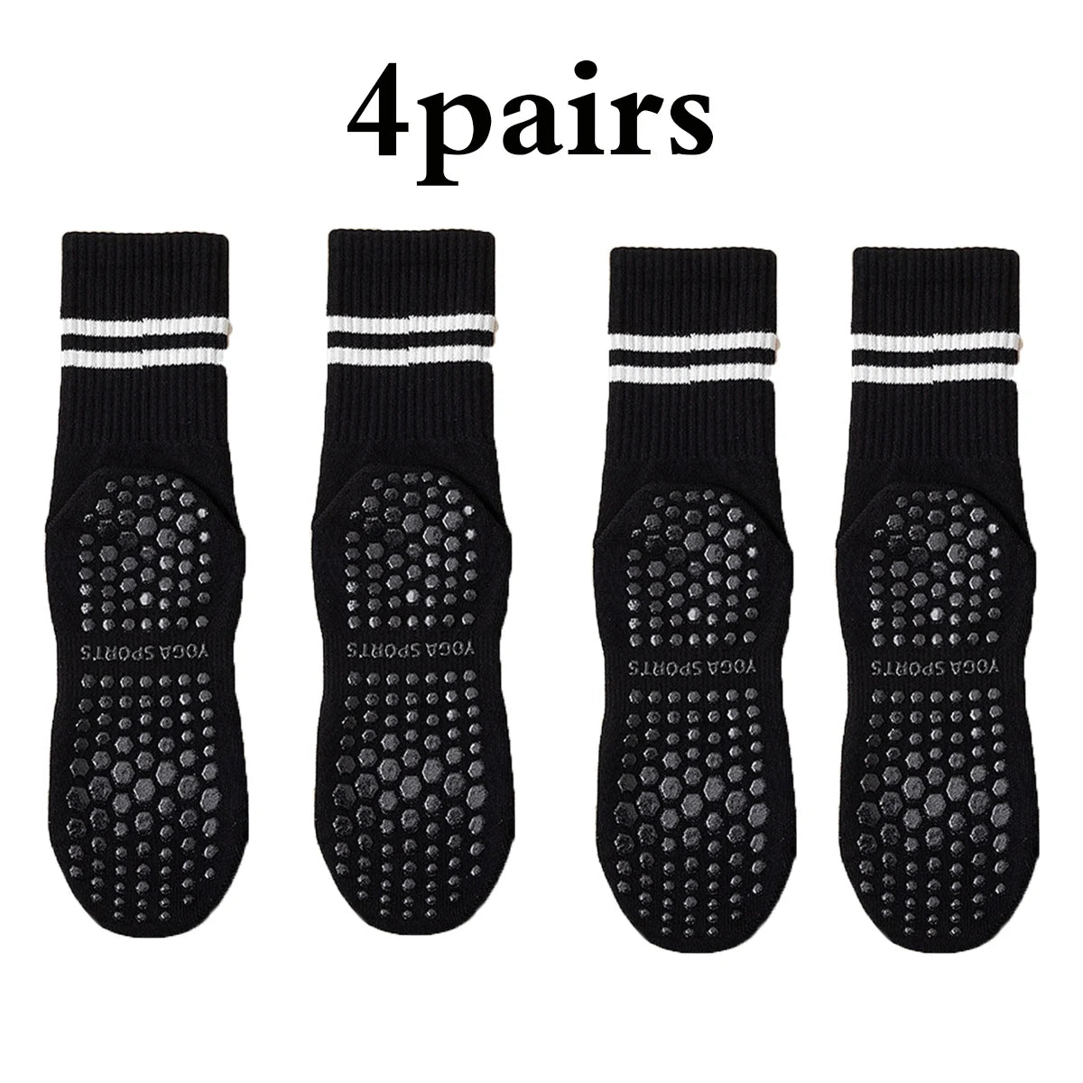 4 Pairs Women's Non Slip Yoga Pilates Socks