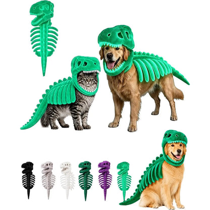 Dinosaur Skeleton Plush T-Rex Costume for Dogs & Cats Halloween Pet Outfit