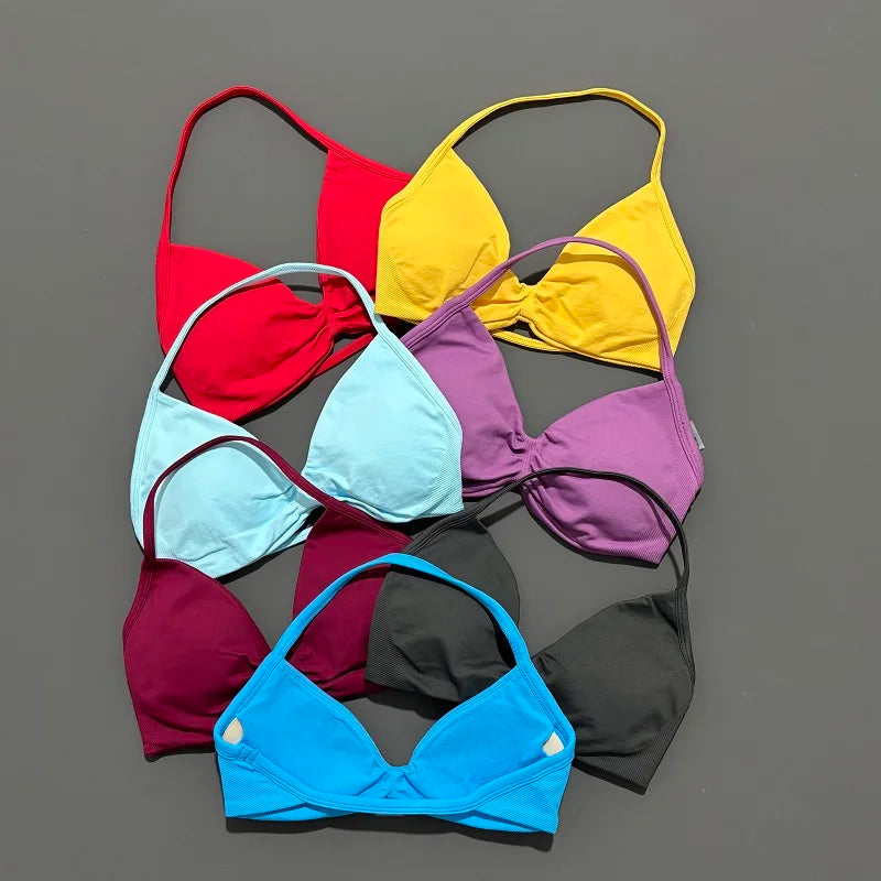 Women's High Support Strappy Halter Sports Bra