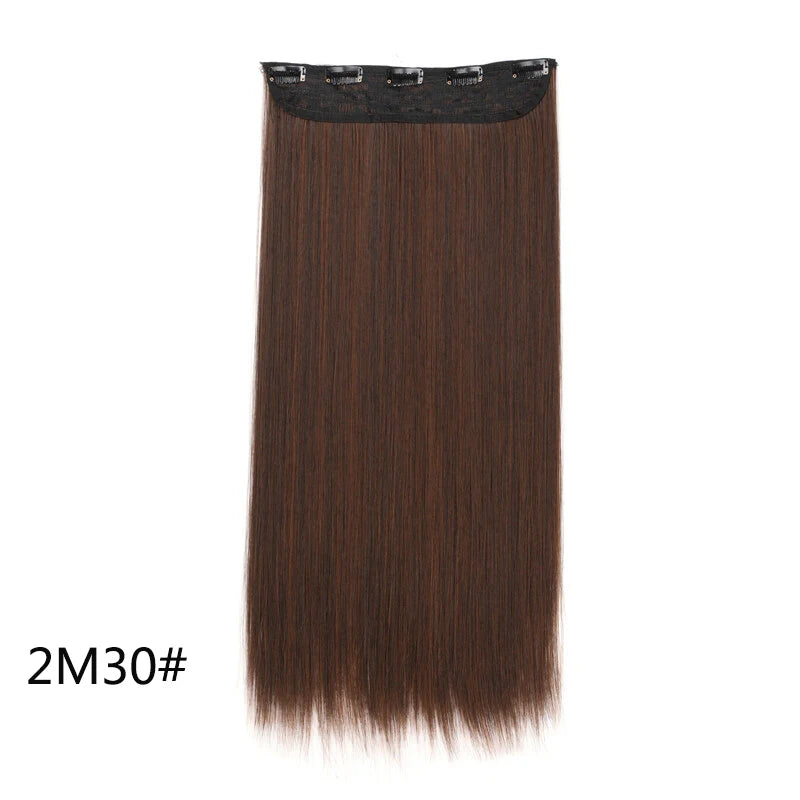 Women's 24 Inch 5 Clip Straight Synthetic Hair Extension