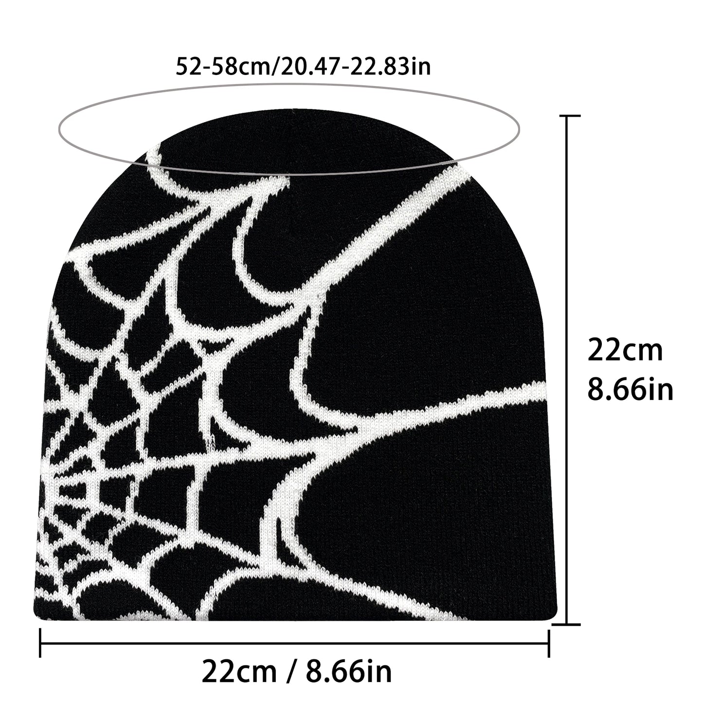 Unisex Y2K Spider Web Knit Beanie Hat