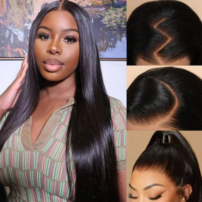 Women's 40 Inch 250% Density Straight HD Lace Front Human Hair Wig