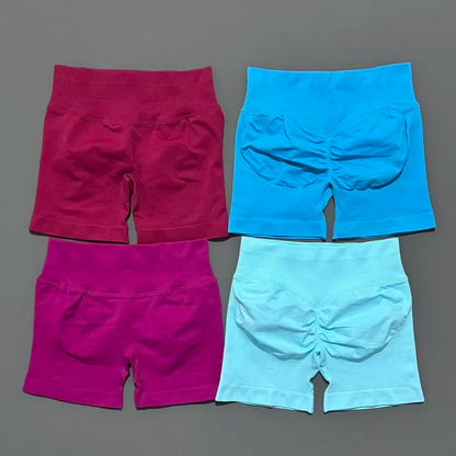 Women Fitness Workout Shorts Yoga High Waist Lift Butt Fitness Shorts Gym Running Sportswear Women Push Up Gym Leggings