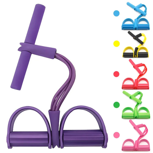 4 Tube Pedal Resistance Band for Full Body Training