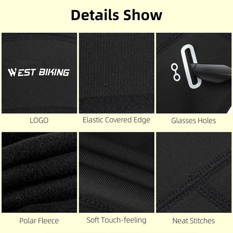 WEST BIKING Men's Windproof Thermal Fleece Cycling Cap