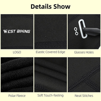 WEST BIKING Men's Windproof Thermal Fleece Cycling Cap