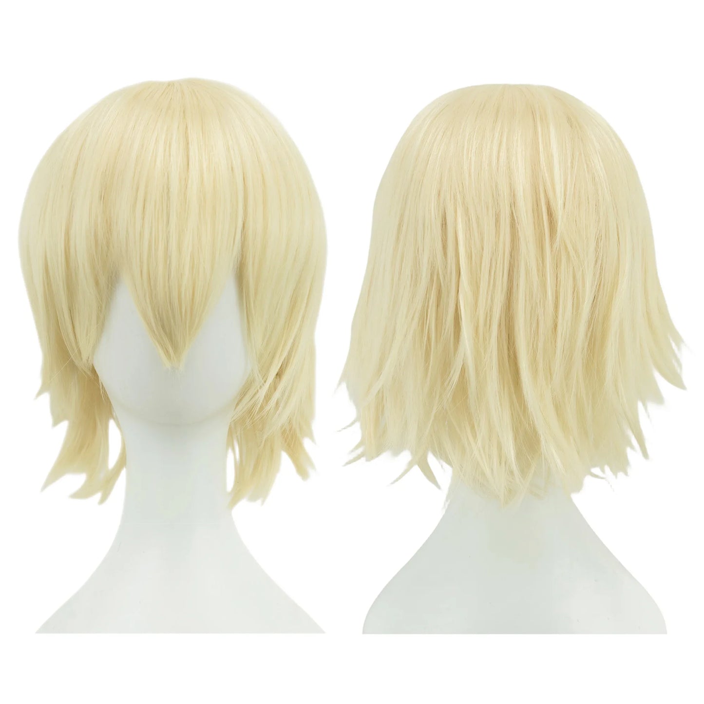 Unisex 12 Inch Short Bob Cosplay Wig with Bangs