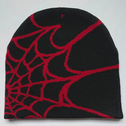 Unisex Y2K Spider Web Knit Beanie Hat