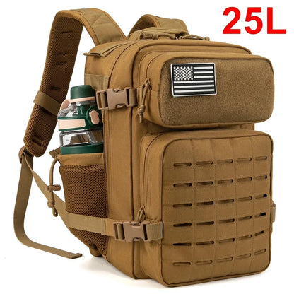25L MOLLE Tactical Hiking Backpack with Dual Bottle Holders