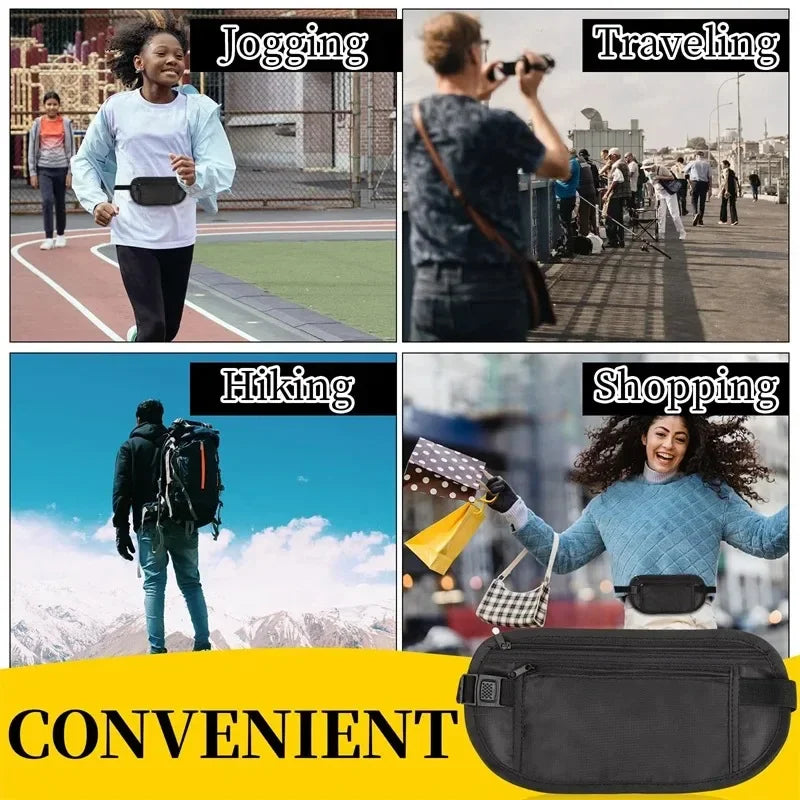 Invisible Running Waist Pack and Travel Money Belt