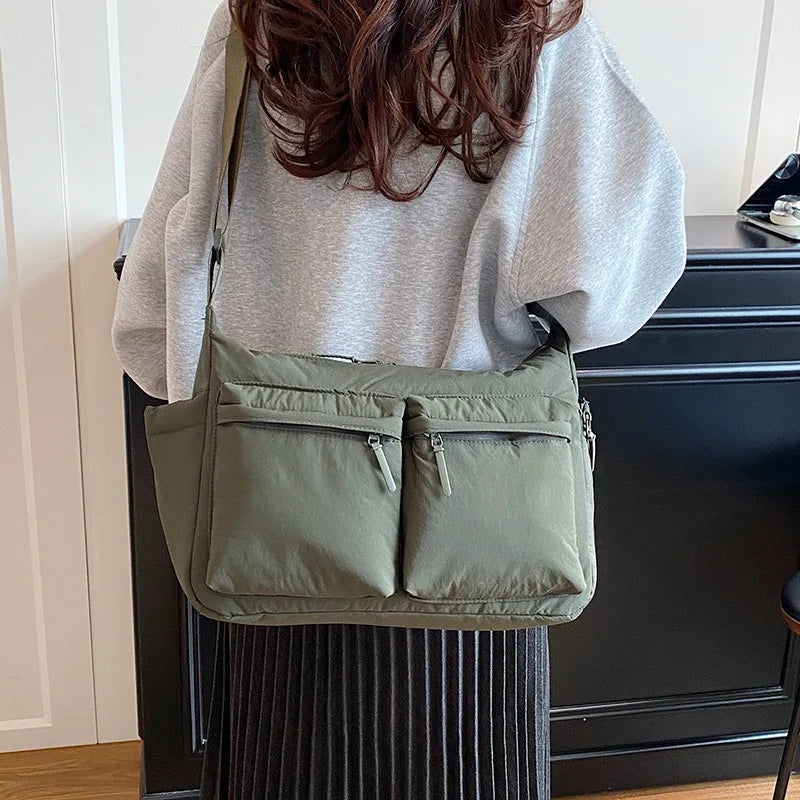 Spring Summer Canvas Shoulder Crossbody Bag for Women Lightweight Handbag