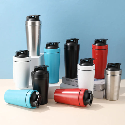 500ml or 750ml Stainless Steel Protein Shaker Bottle with Mixing Ball