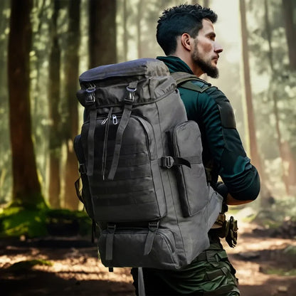 80L or 100L Large Capacity Tactical Hiking Backpack