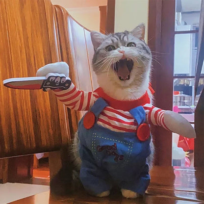 Funny Halloween Cat and Small Dog Cosplay Costume