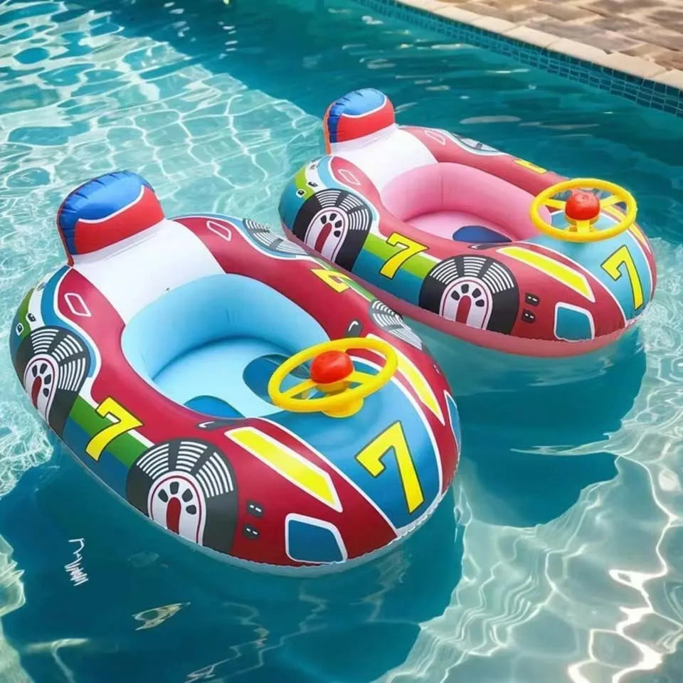 Cute Car Design Baby Swimming Float with Handles for Toddlers