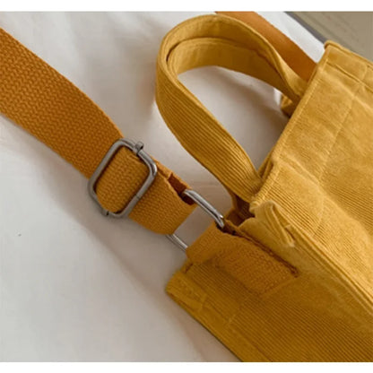 Women’s Corduroy Shoulder Handbag Large Capacity Casual Tote