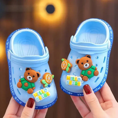 Cute Cartoon Closed Toe EVA Slippers for Kids Non Slip Summer Shoes