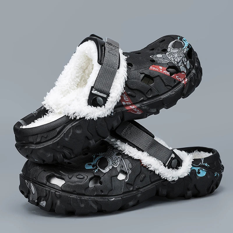 Warm Plush Fur Clogs Slippers for Men & Women Size 47