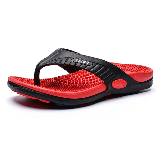 Men’s Massage Flip Flops Breathable Summer Beach Sandals Size 46