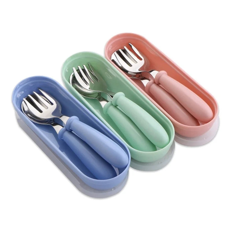 3 Piece Kids Stainless Steel Cutlery Set with Case