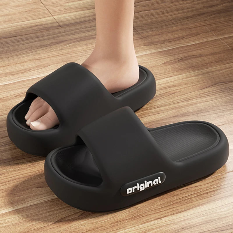 Women's Thick Sole Letter Print Cloud Slide Sandals