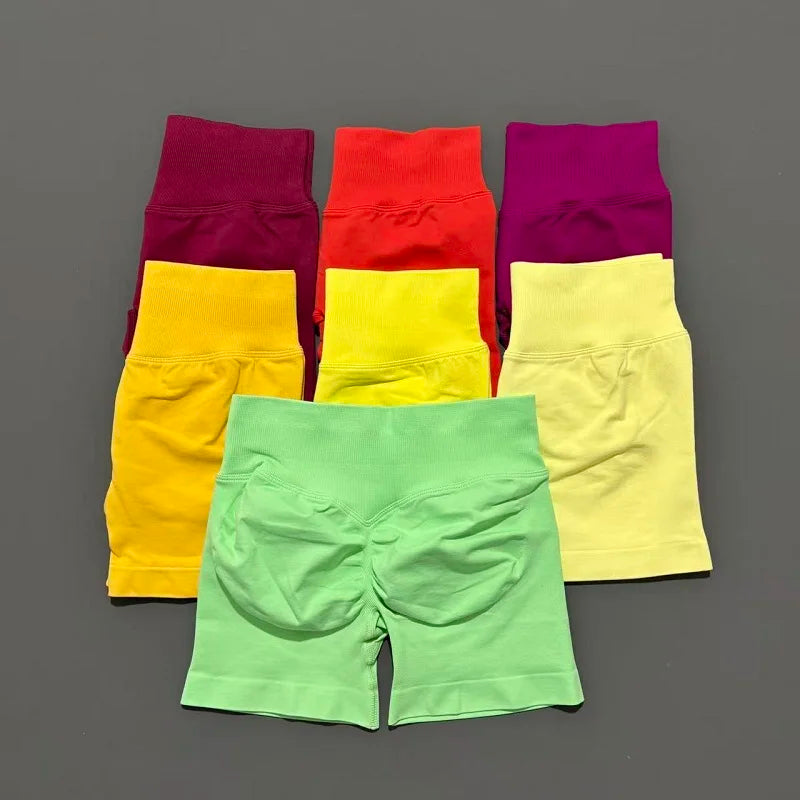 Women's Seamless Scrunch Butt Gym Biker Shorts