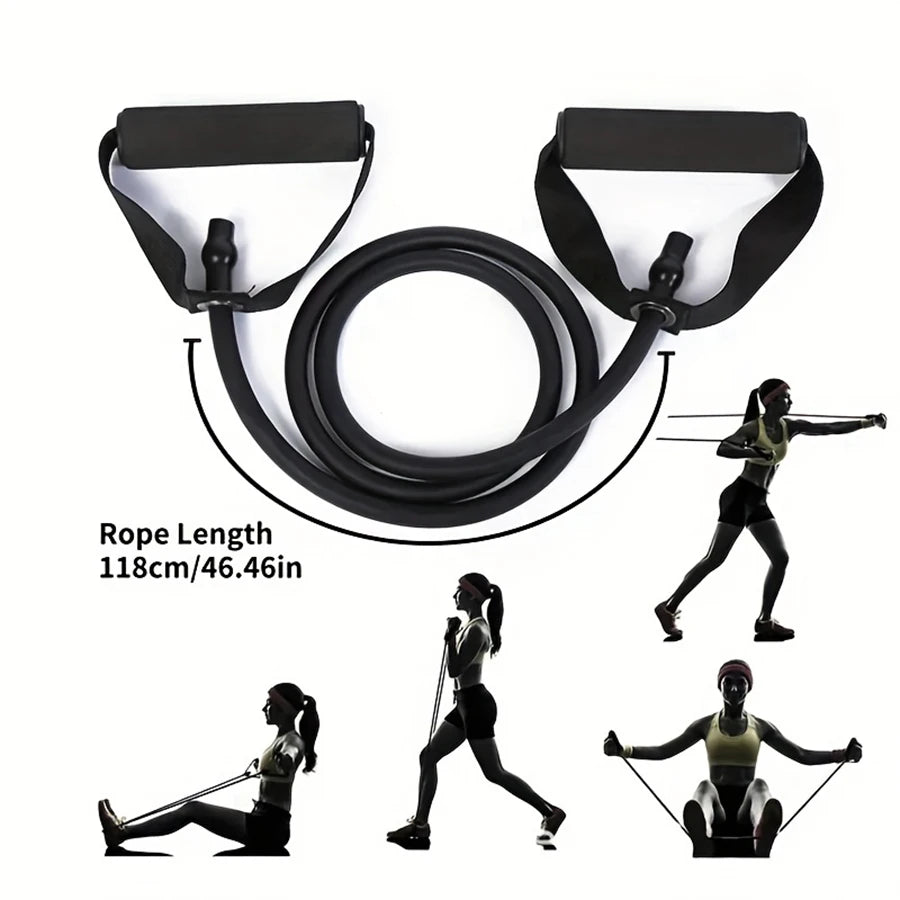 4 Level Resistance Band with Handles for Home Workouts