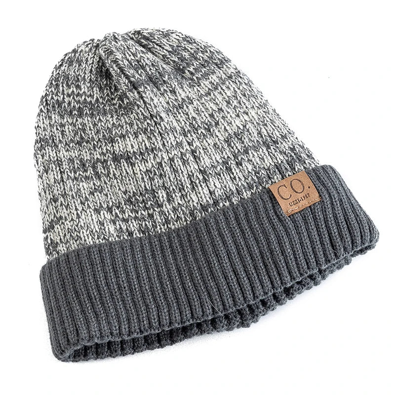 Unisex Two Tone Fur Lined Winter Beanie
