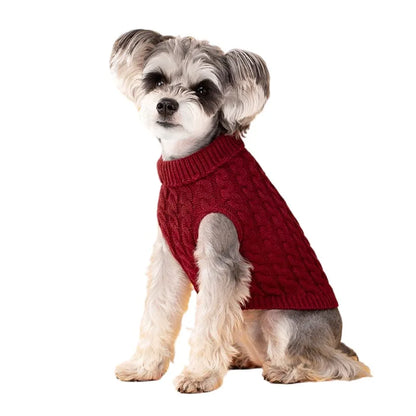 Warm Turtleneck Knitted Sweater for Small Dogs & Cats Winter Pet Clothing