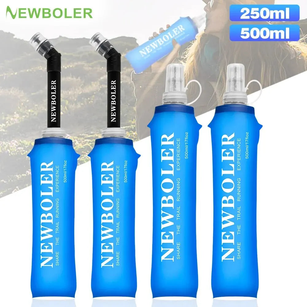 NEWBOLER 250ml or 500ml Collapsible Soft Flask Water Bottle