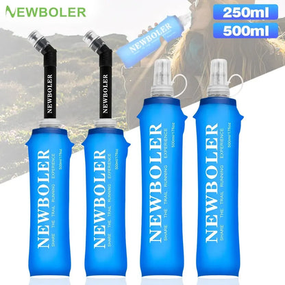 NEWBOLER 250ml or 500ml Collapsible Soft Flask Water Bottle