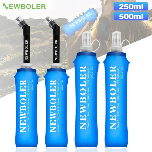 NEWBOLER 250ml or 500ml Collapsible Soft Flask Water Bottle