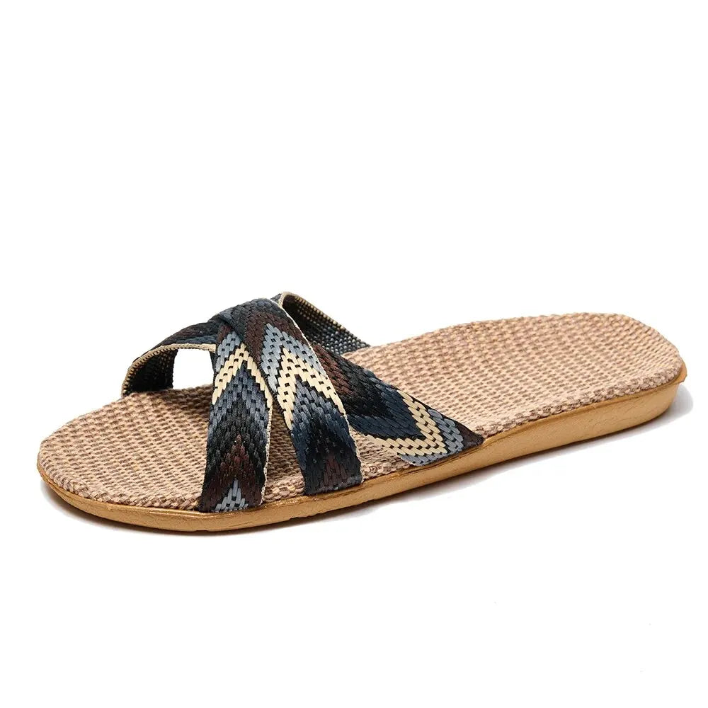 Unisex Lightweight Linen Indoor Home Slippers