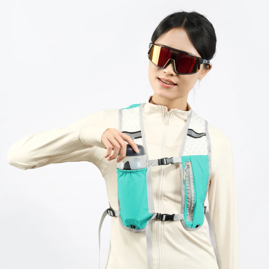 Lightweight Reflective Running Hydration Vest with Phone Pocket