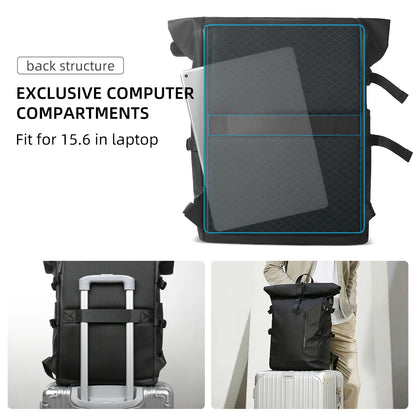 HK Expandable Waterproof Laptop Travel Backpack with USB Port