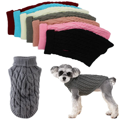 Warm Turtleneck Knitted Sweater for Small Dogs & Cats Winter Pet Clothing