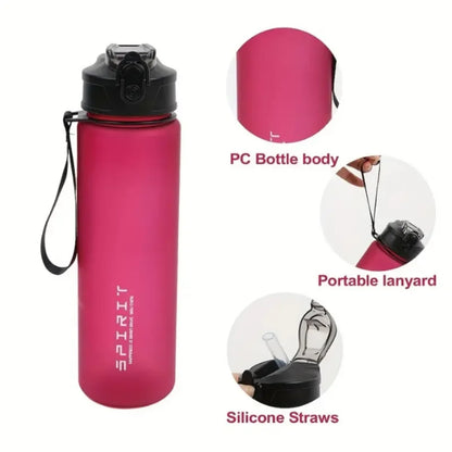 Grinkwell Large Capacity BPA Free Sports Water Bottle with Straw