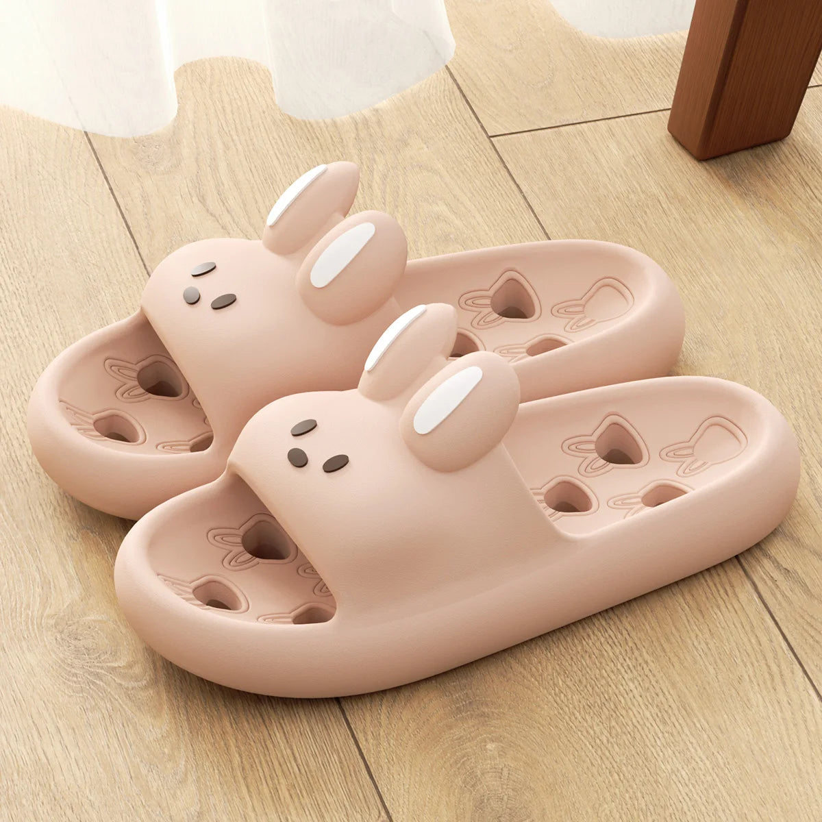 Cute Cartoon EVA Bathroom Slippers Thick Sole Non Slip Quick Dry Slides
