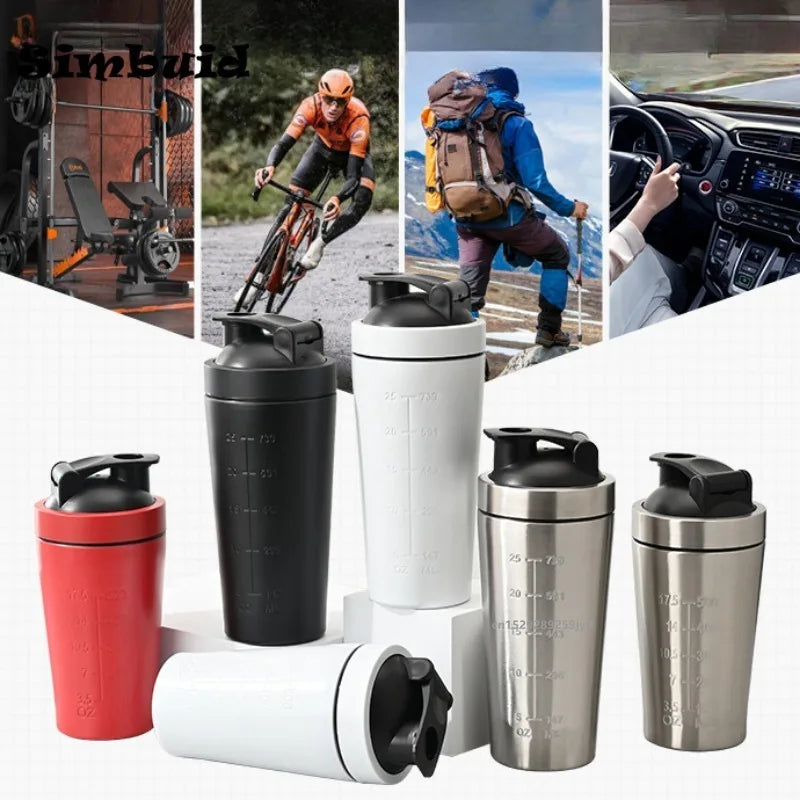 500ml or 750ml Stainless Steel Protein Shaker Bottle