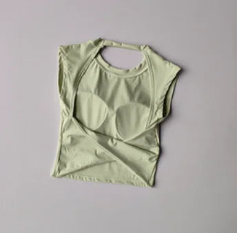 Women's Backless Padded Quick Dry Yoga Crop Top
